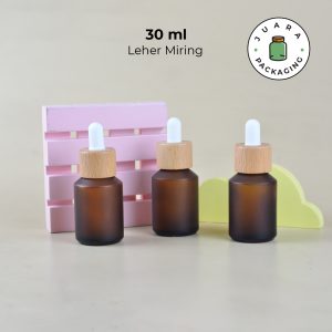 Botol Kaca Amber Leher Miring - 30 ml