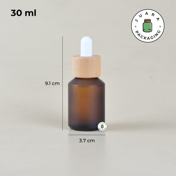 Botol Kaca Amber Leher Miring - 30 ml - Image 3