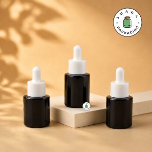Botol Pipet Kaca Hitam Tutup Putih - 20 ml