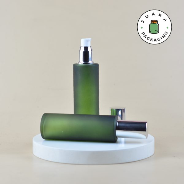 Botol Kaca Hijau Pump Silver - 100 ml - Image 2