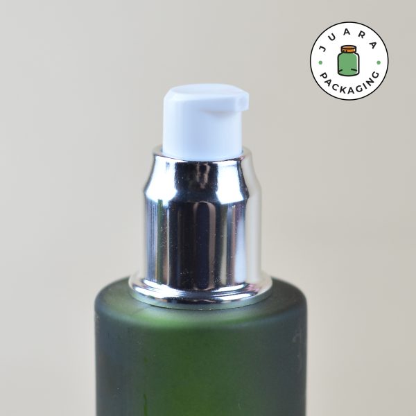Botol Kaca Hijau Pump Silver - 100 ml - Image 4