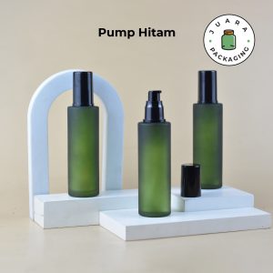 Botol Kaca Hijau Pump Hitam - 100 ml