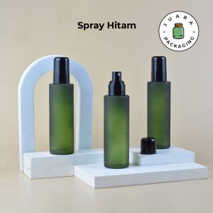 Botol Kaca Hijau Spray Hitam - 100 ml