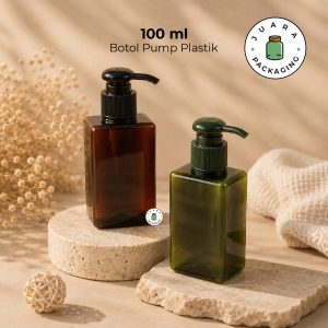 Botol Pump Plastik Kotak - 100 ml