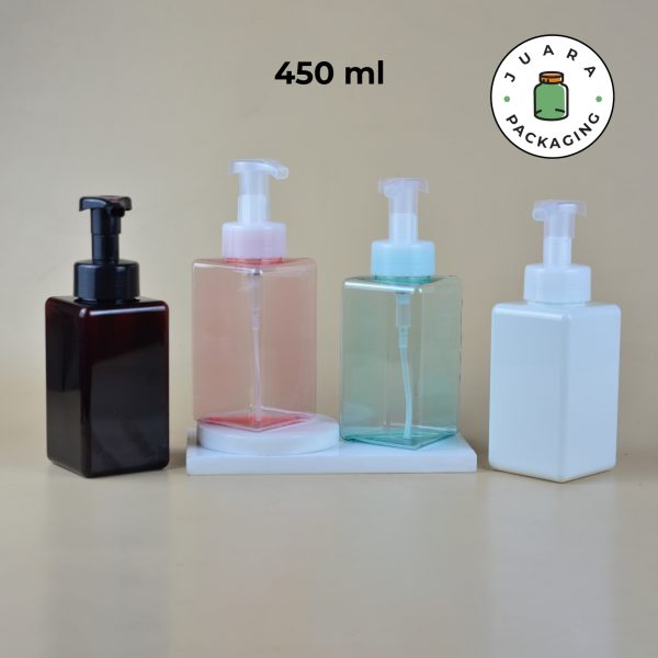 Botol Pump Plastik Kotak - 450 ml