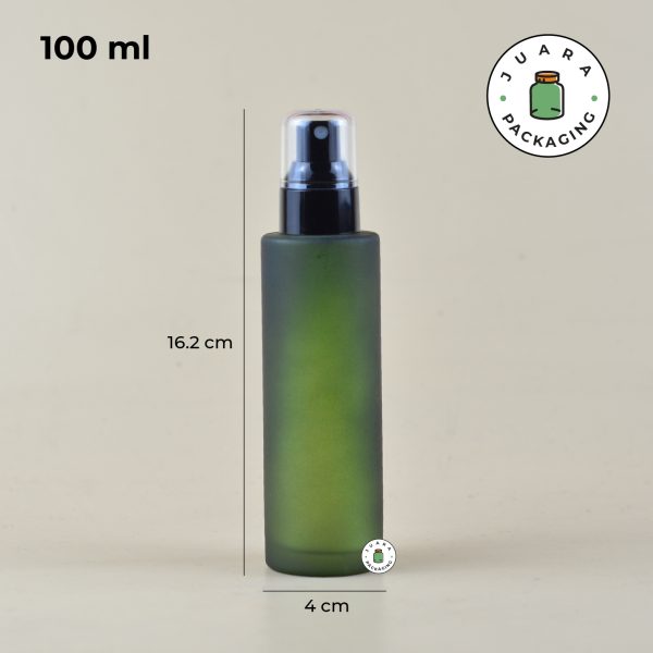 Botol Kaca Hijau Spray Hitam Transparan - 100 ml - Image 5