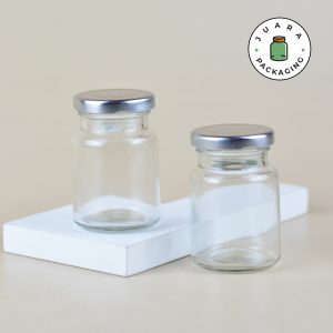 Jar Kaca Bulat Tutup Silver - 100 ml