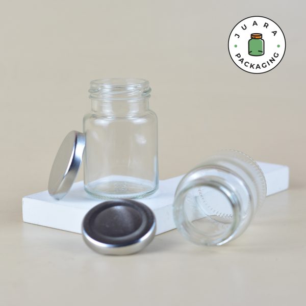 Jar Kaca Bulat Tutup Silver - 100 ml - Image 2