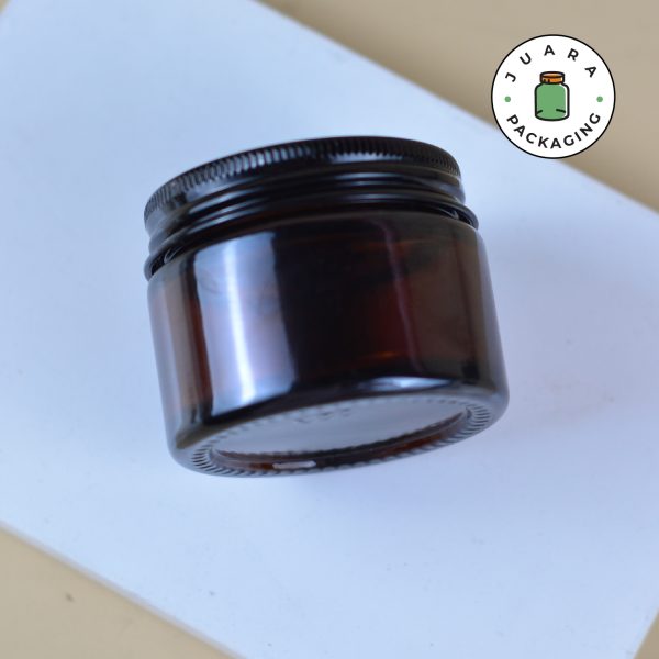 Pot Cream Kaca Amber Tutup Hitam - 50 ml - Image 4