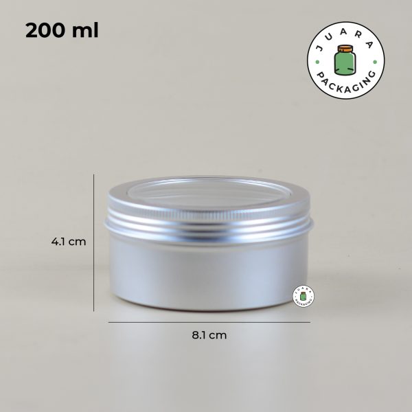 Jar Aluminium Tutup Transparan - 200 ml - Image 3