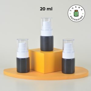 Botol Kaca Hitam Tutup Pump Bebek - 20ml