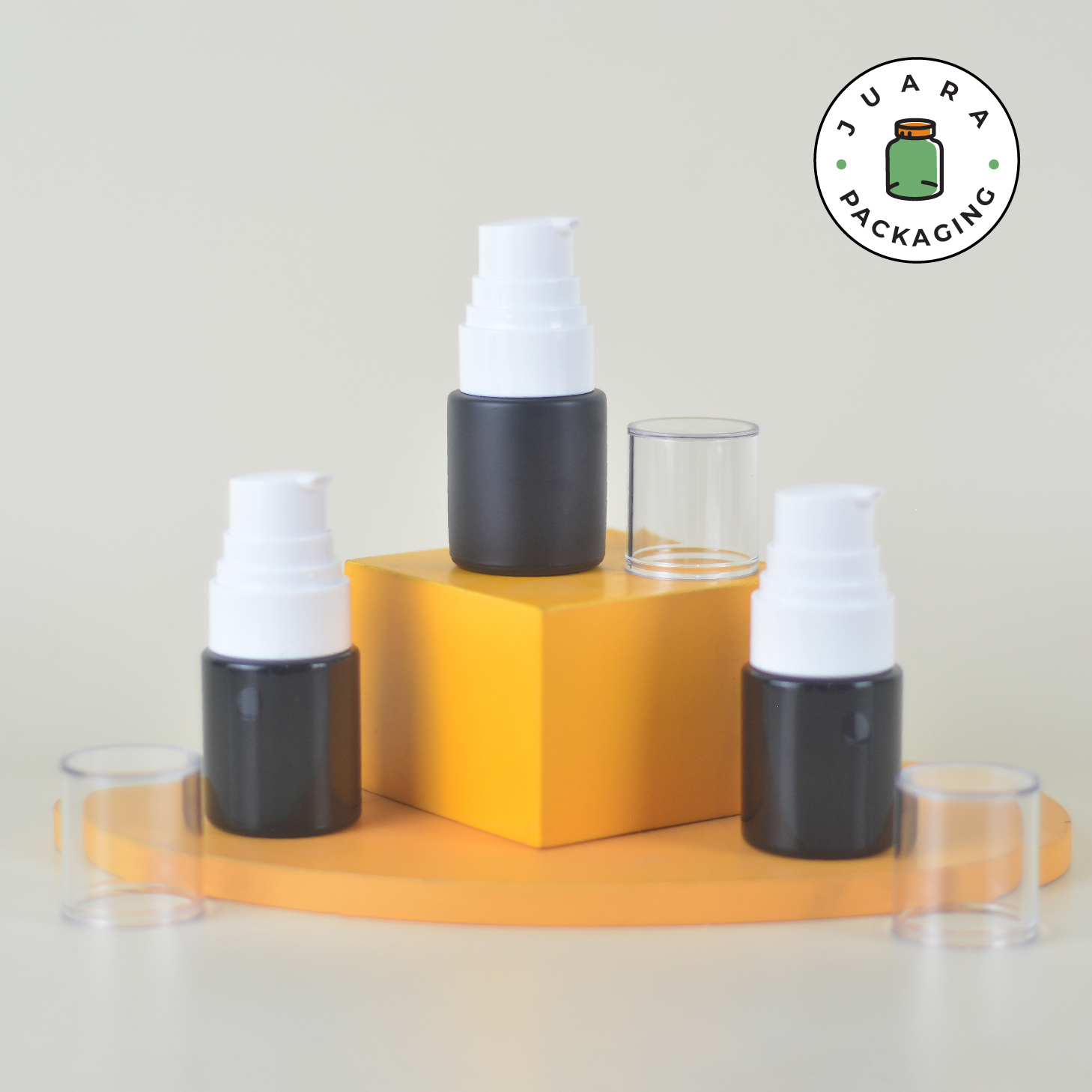 Botol Kaca Hitam Tutup Pump Bebek - 20ml - Image 2