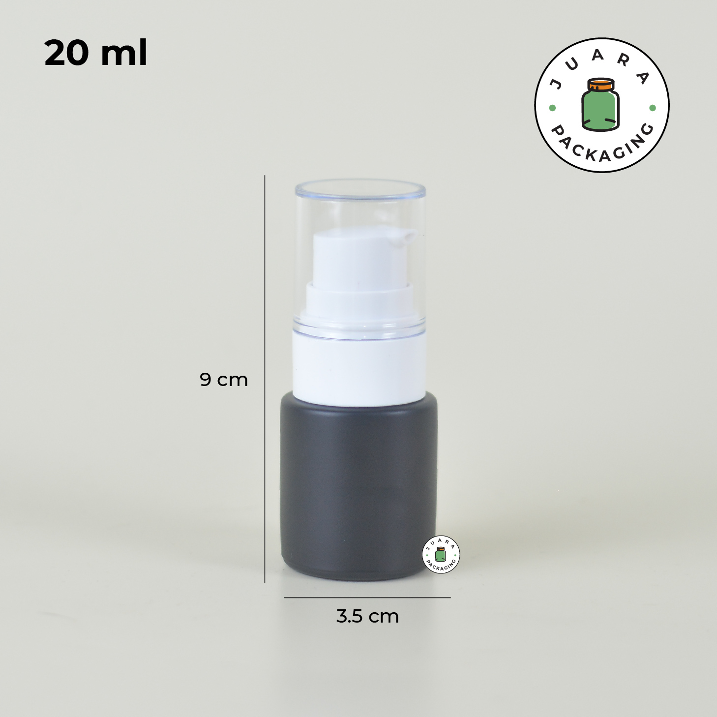 Botol Kaca Hitam Tutup Pump Bebek - 20ml - Image 3