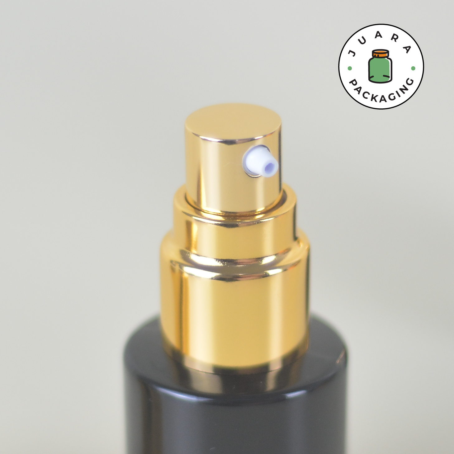 Botol Kaca Hitam Tutup Pump Gold Tutup Silinder - 20ml - Image 5