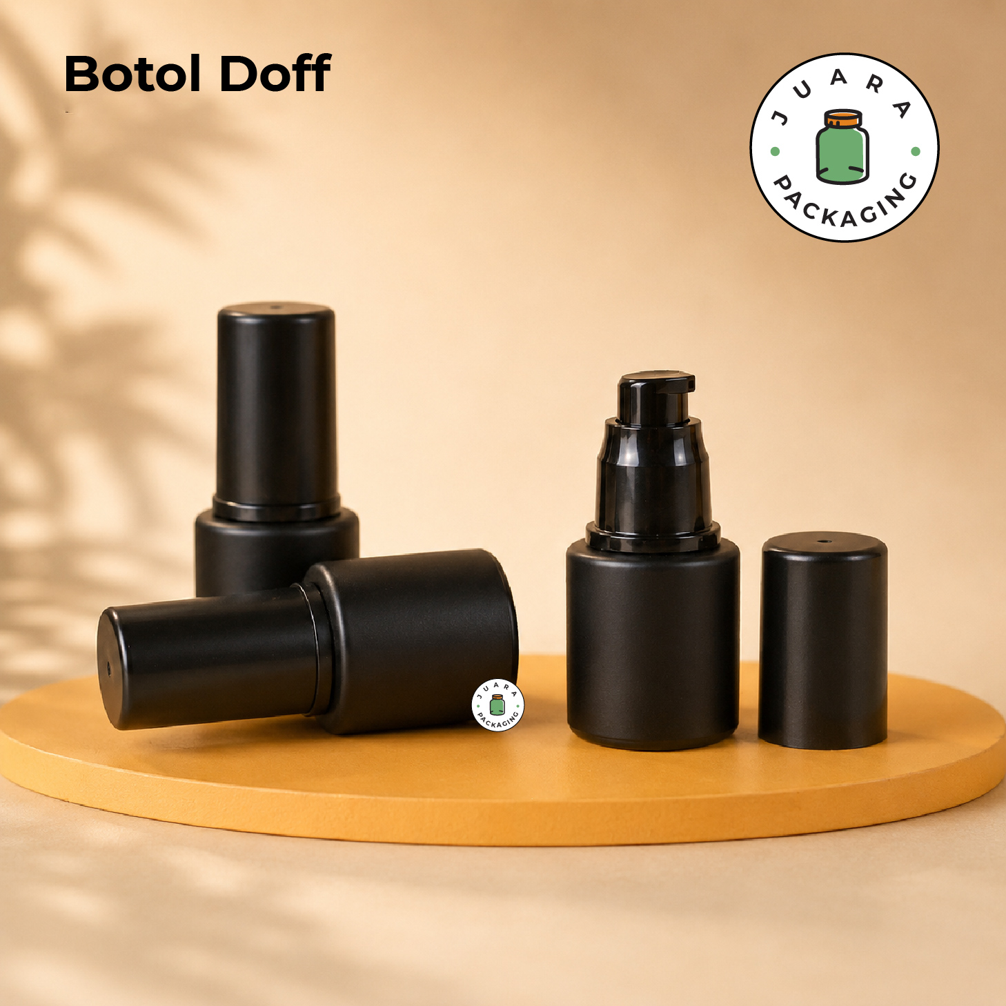 Botol Kaca Hitam Tutup Pump Hitam Tutup Silinder - 20ml - Image 6