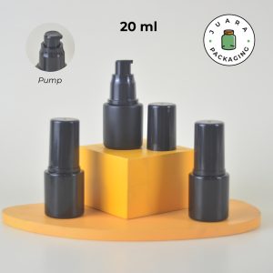Botol Kaca Hitam Tutup Pump Hitam Tutup Silinder - 20ml