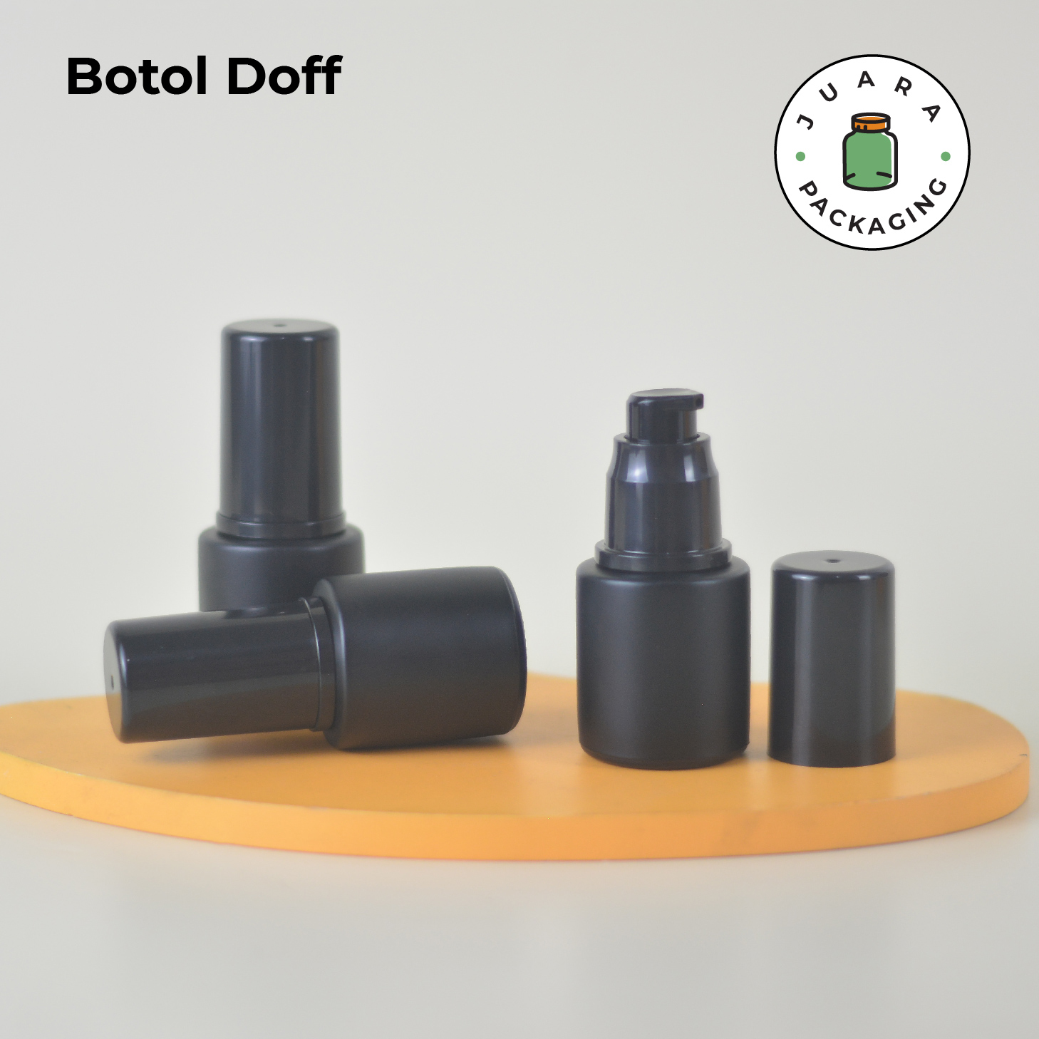 Botol Kaca Hitam Tutup Pump Hitam Tutup Silinder - 20ml - Image 7