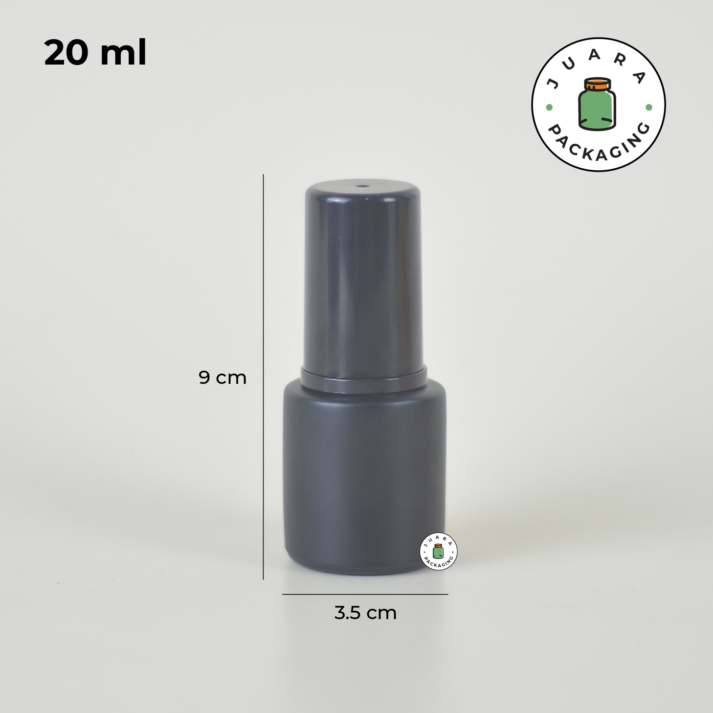 Botol Kaca Hitam Tutup Pump Hitam Tutup Silinder - 20ml - Image 4
