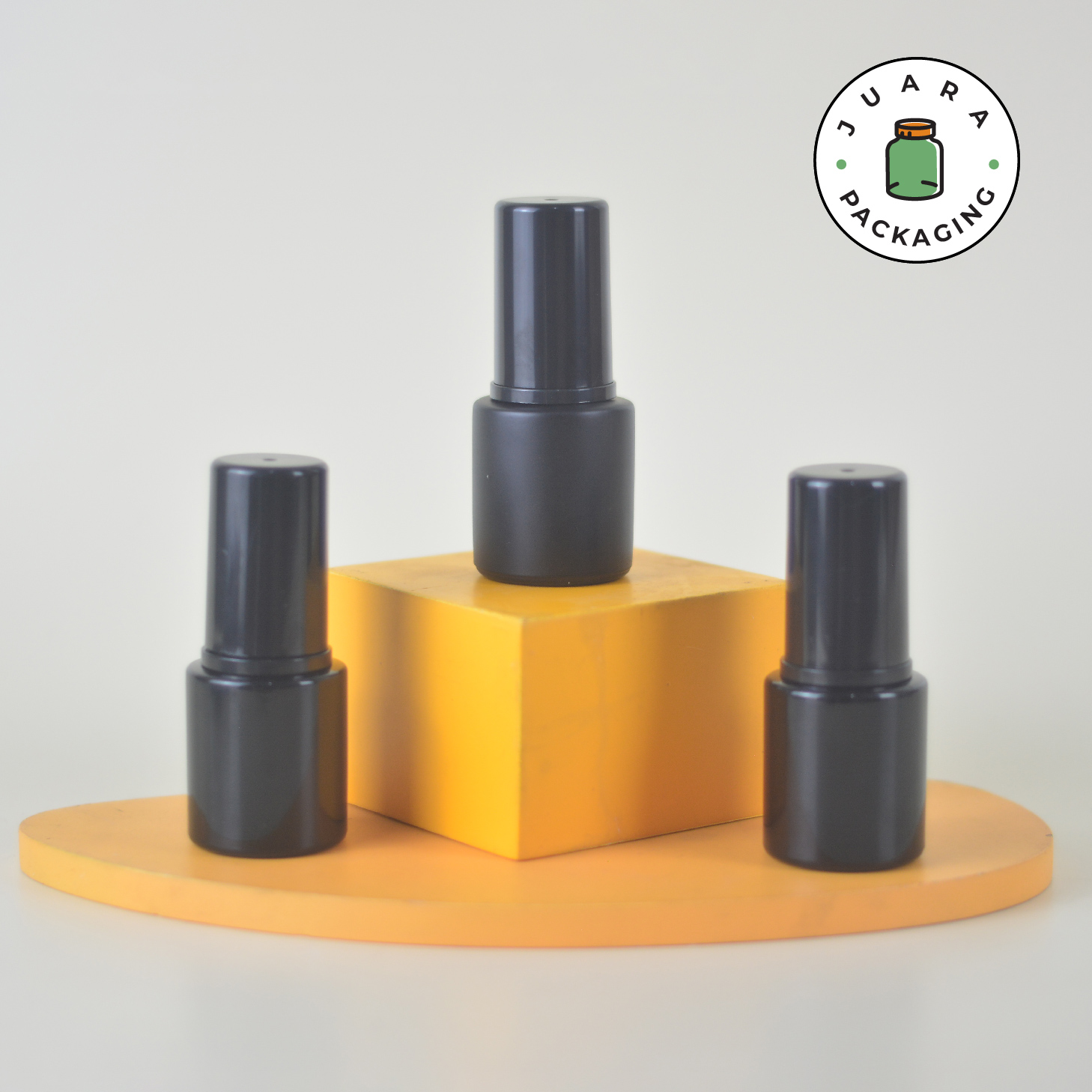 Botol Kaca Hitam Tutup Pump Hitam Tutup Silinder - 20ml - Image 2