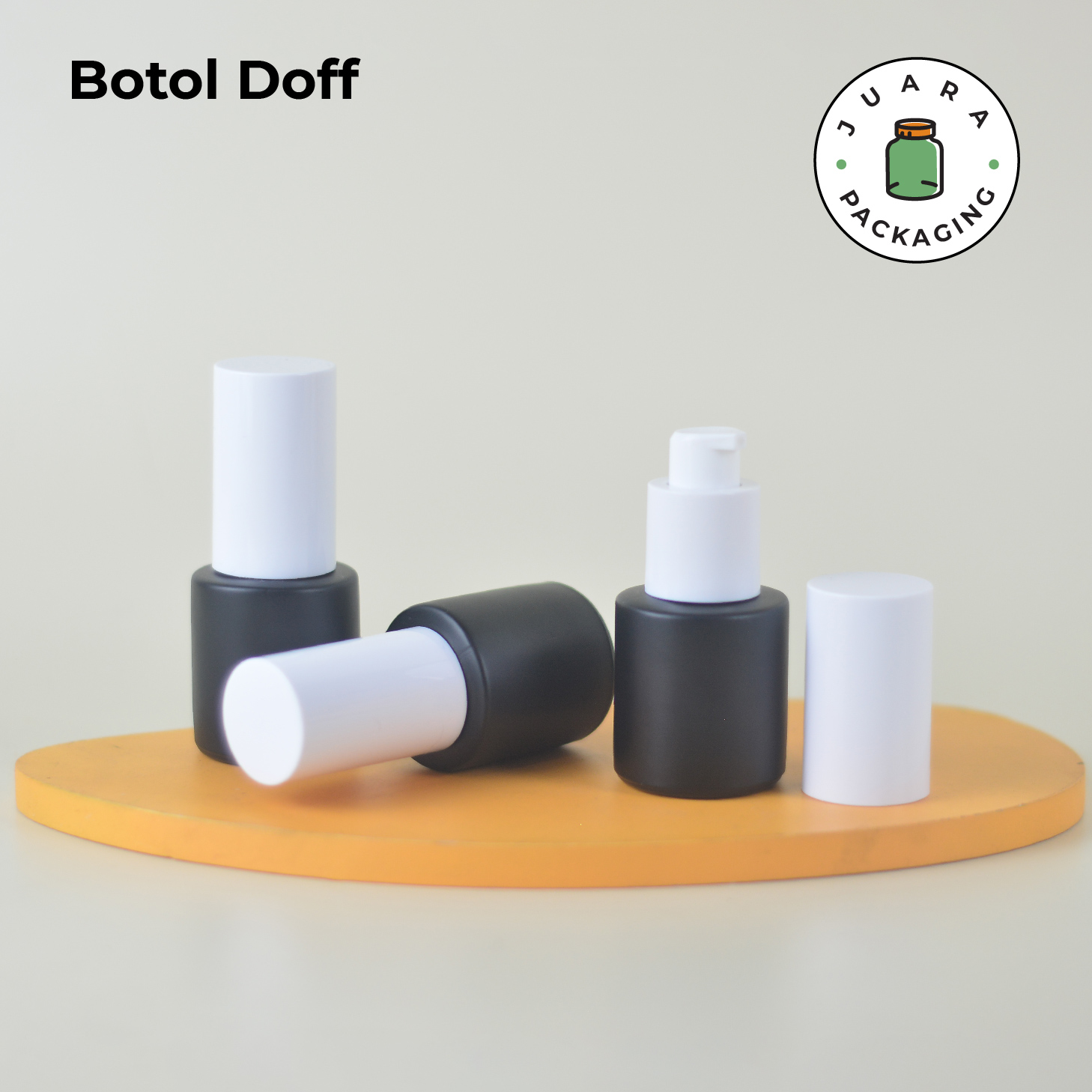 Botol Kaca Hitam Tutup Pump Putih Silinder Tinggi - 20ml - Image 7