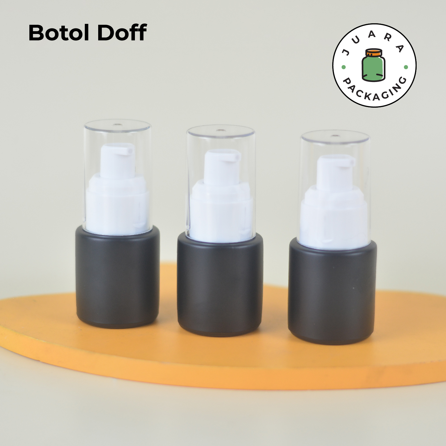 Botol Kaca Hitam Tutup Pump Putih Transparan - 20ml - Image 6