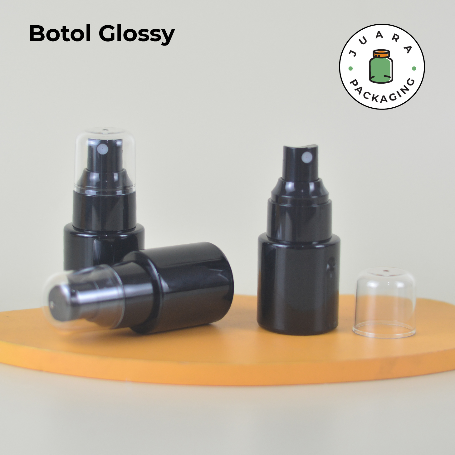 Botol Kaca Hitam Tutup Spray Hitam Transparan - 20ml - Image 4