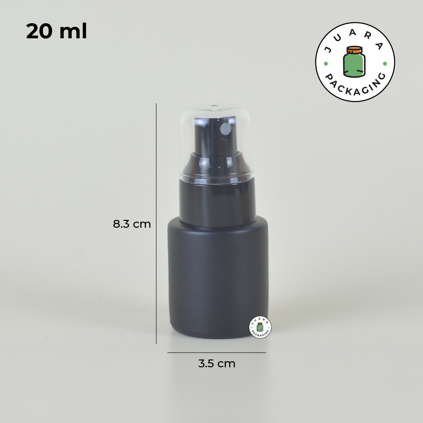Botol Kaca Hitam Tutup Spray Hitam Transparan - 20ml - Image 6