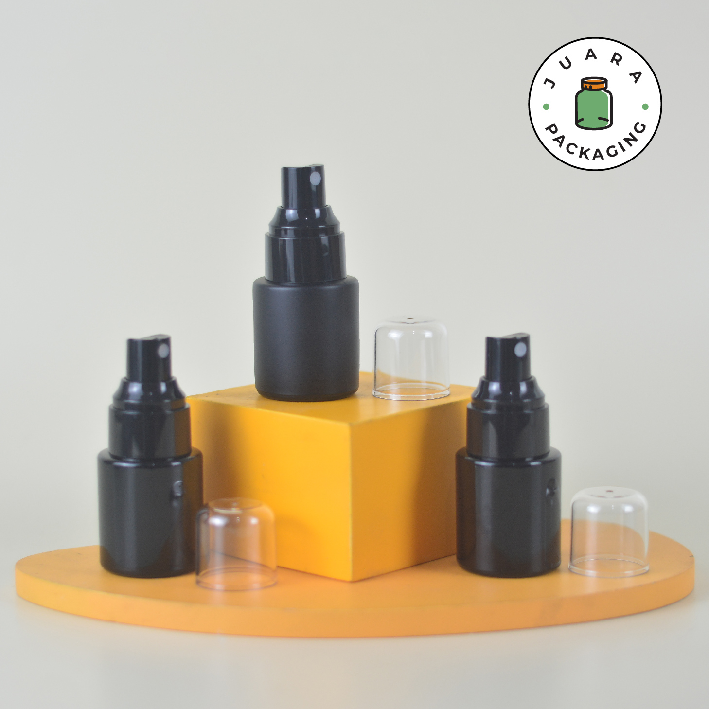 Botol Kaca Hitam Tutup Spray Hitam Transparan - 20ml - Image 2