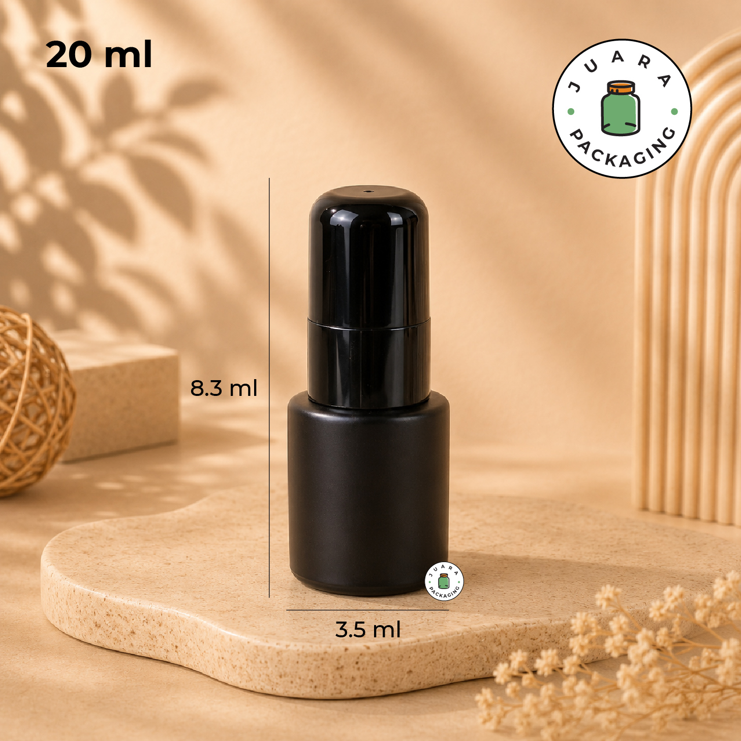 Botol Kaca Hitam Tutup Spray Hitam Tutup Hitam - 20ml - Image 3