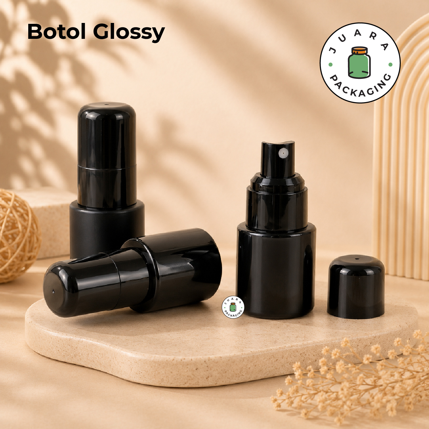 Botol Kaca Hitam Tutup Spray Hitam Tutup Hitam - 20ml - Image 6