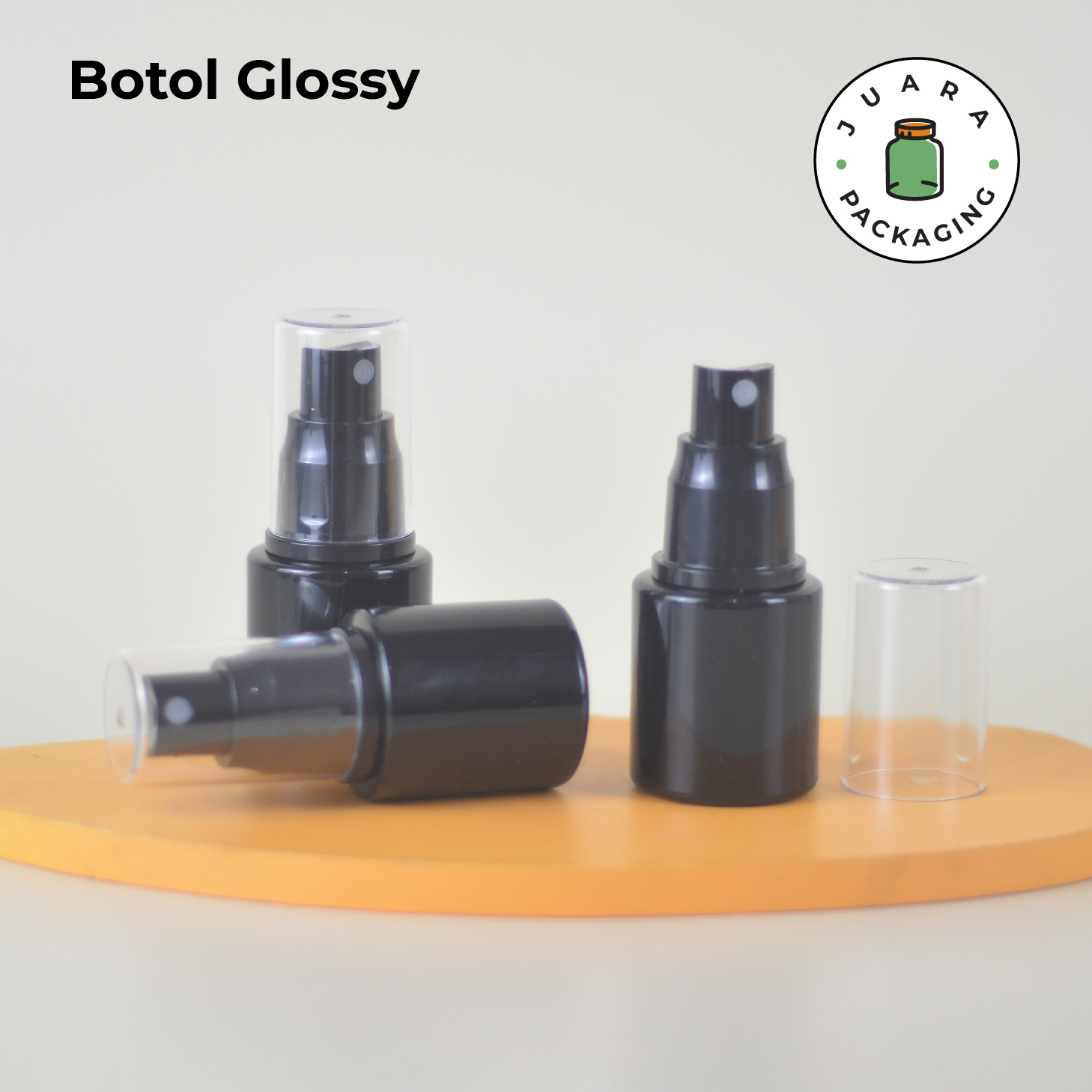 Botol Kaca Hitam Tutup Spray Hitam Tutup Silinder - 20ml - Image 4