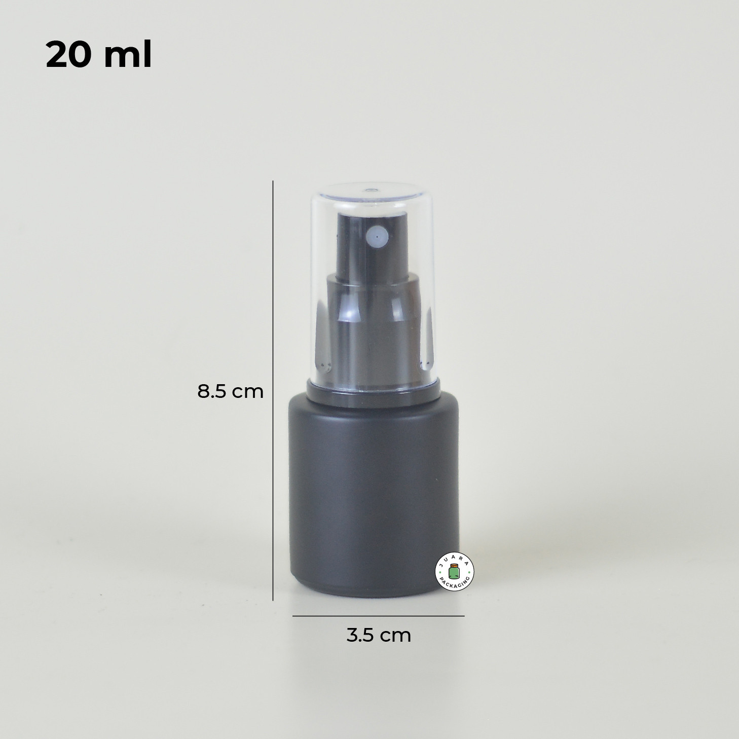Botol Kaca Hitam Tutup Spray Hitam Tutup Silinder - 20ml - Image 6