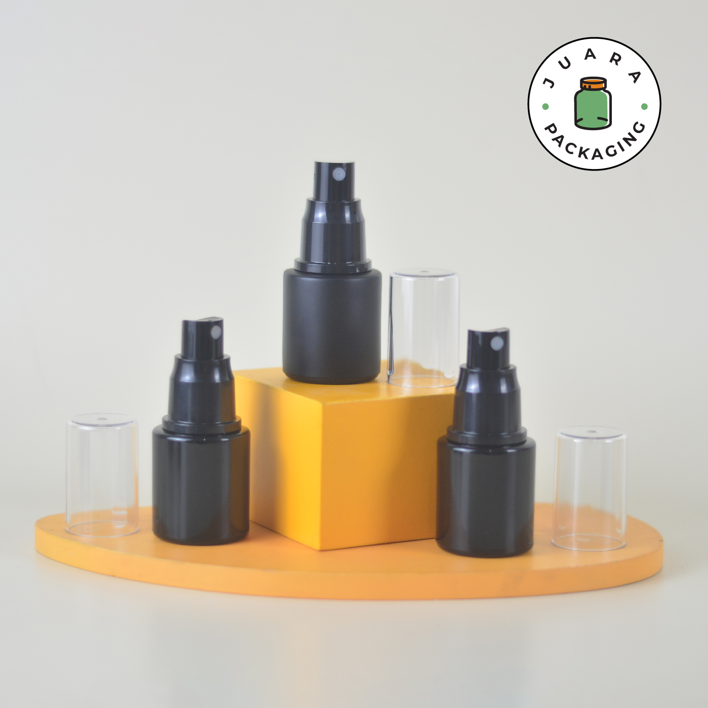 Botol Kaca Hitam Tutup Spray Hitam Tutup Silinder - 20ml - Image 2