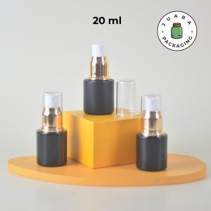 Botol Kaca Hitam Tutup Spray Gold Tutup Transparan - 20ml