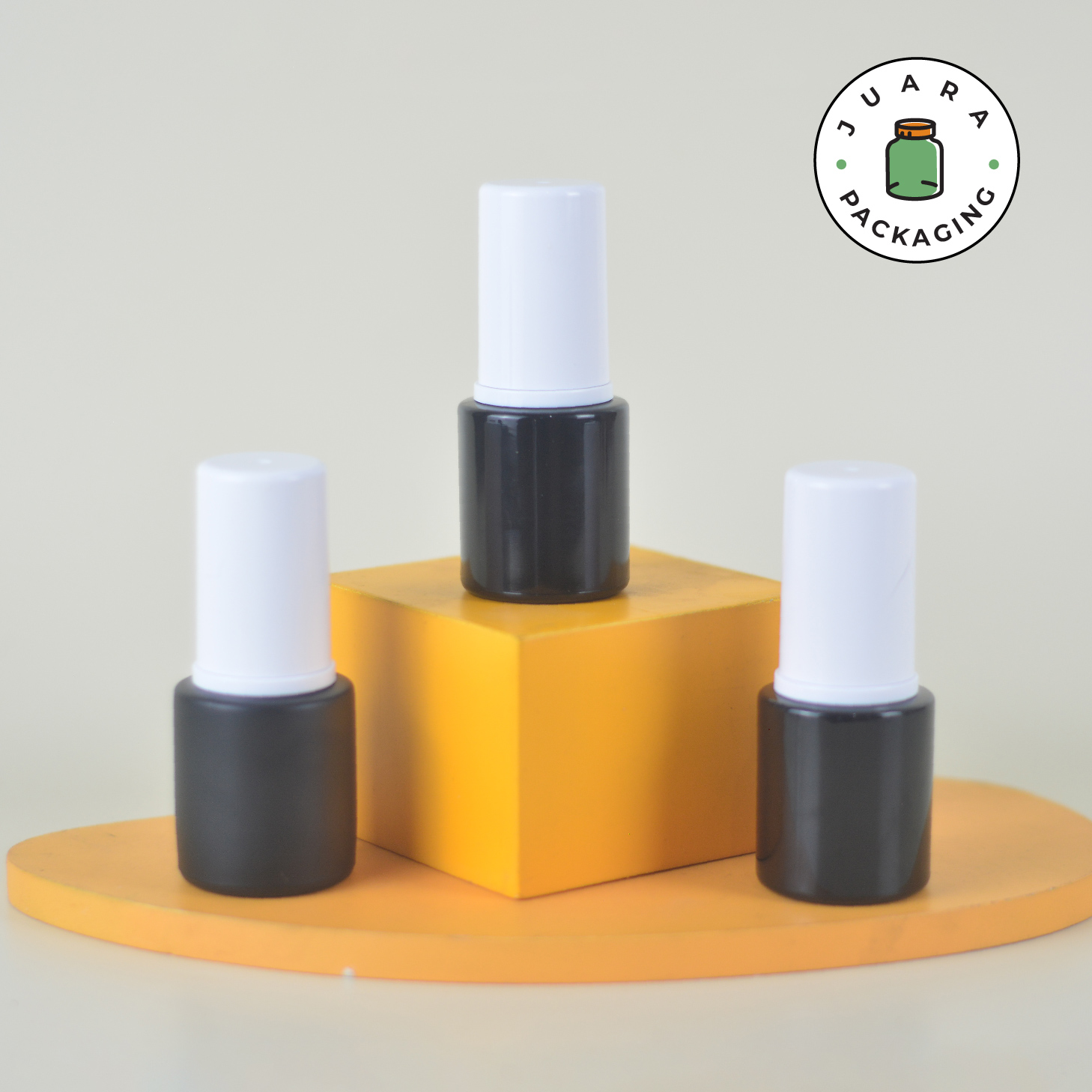 Botol Kaca Hitam Tutup Spray Putih Silinder - 20ml - Image 2