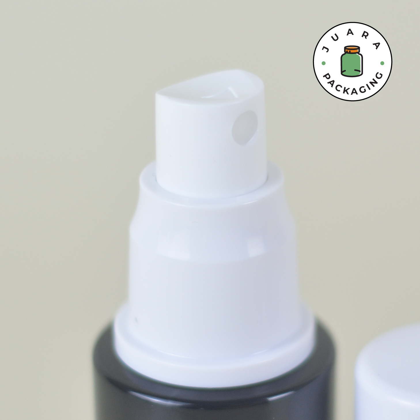 Botol Kaca Hitam Tutup Spray Putih Silinder - 20ml - Image 5