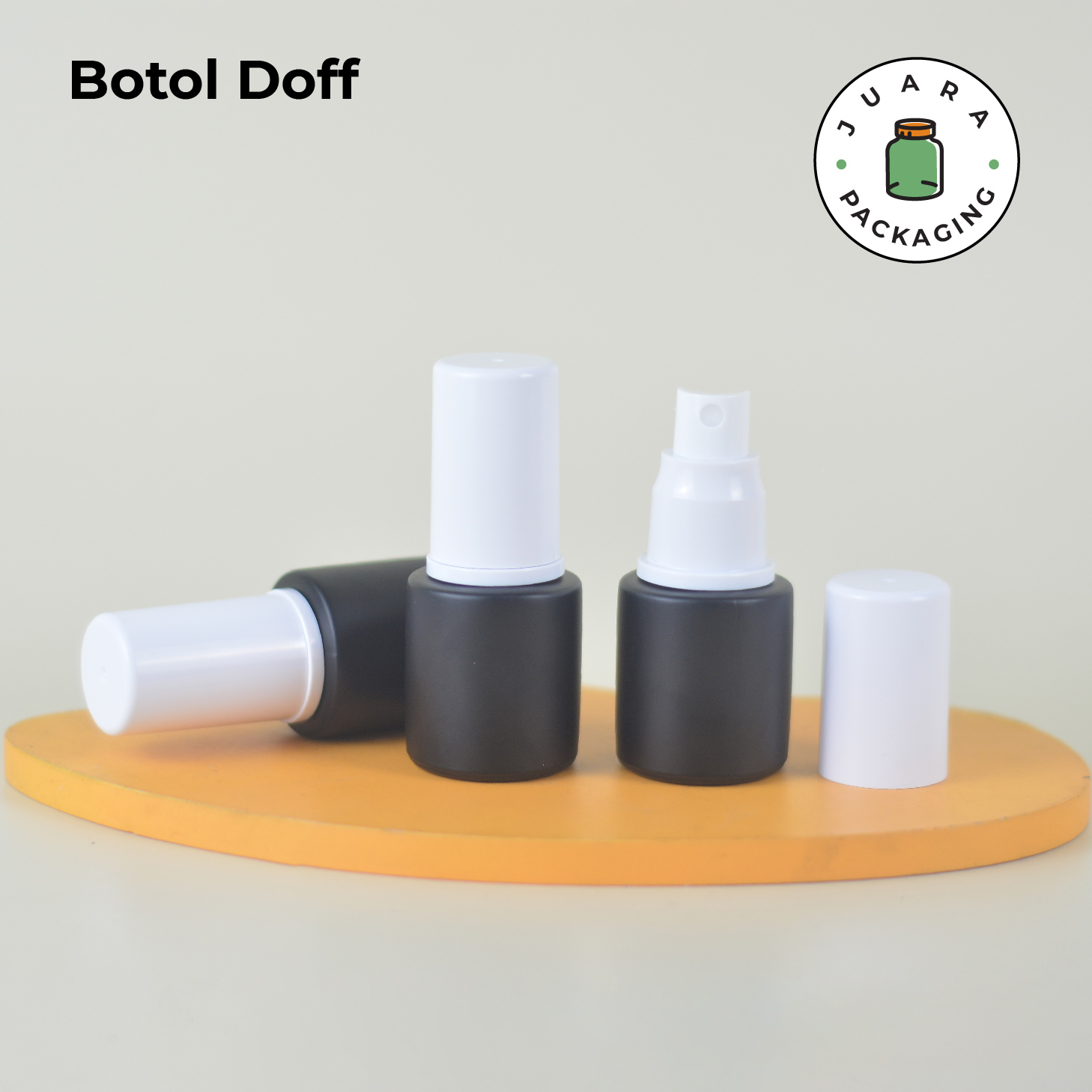 Botol Kaca Hitam Tutup Spray Putih Silinder - 20ml - Image 7