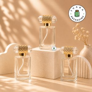 Botol Spray Kaca Tutup Gold Anyam - 30ml