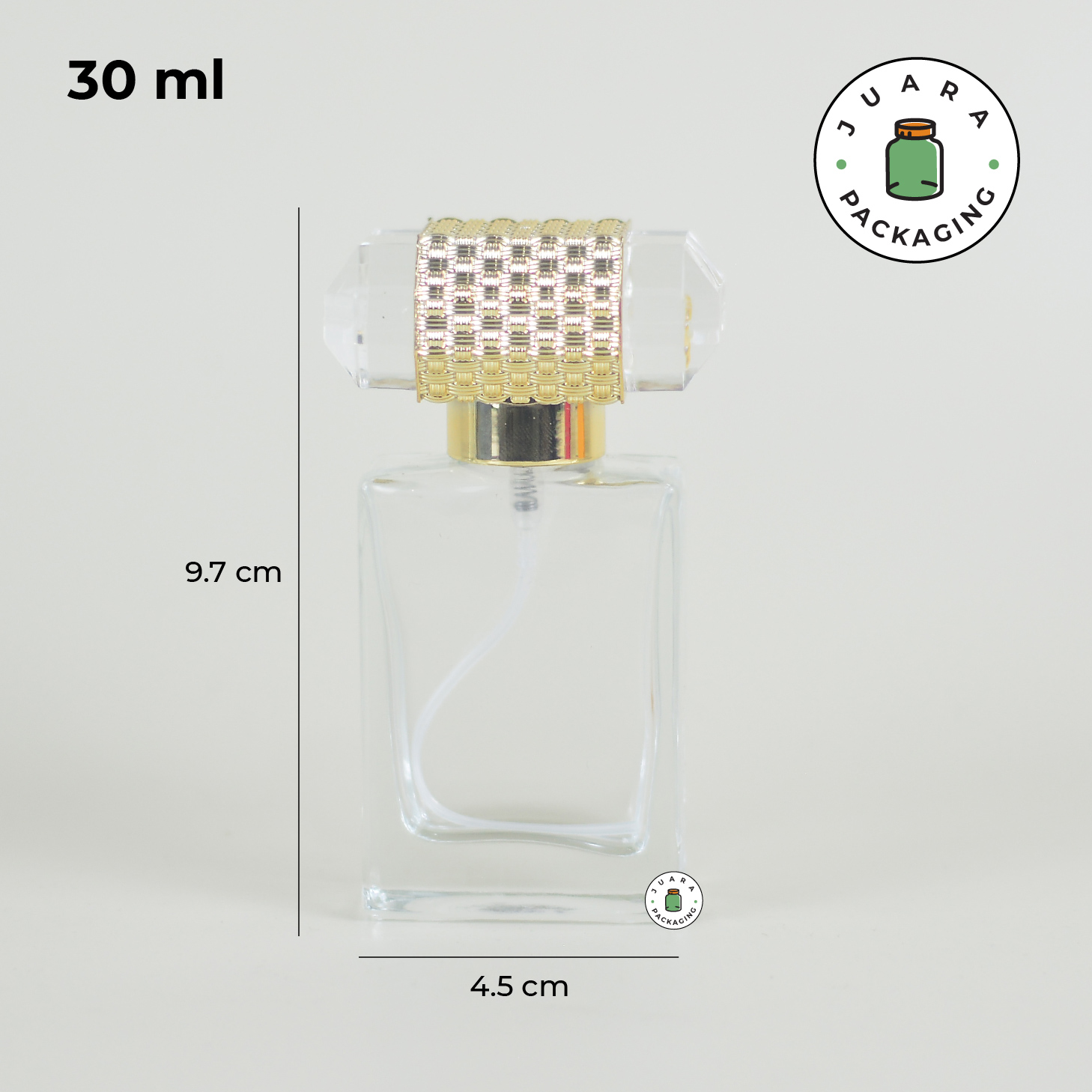 Botol Spray Kaca Tutup Gold Anyam - 30ml - Image 3