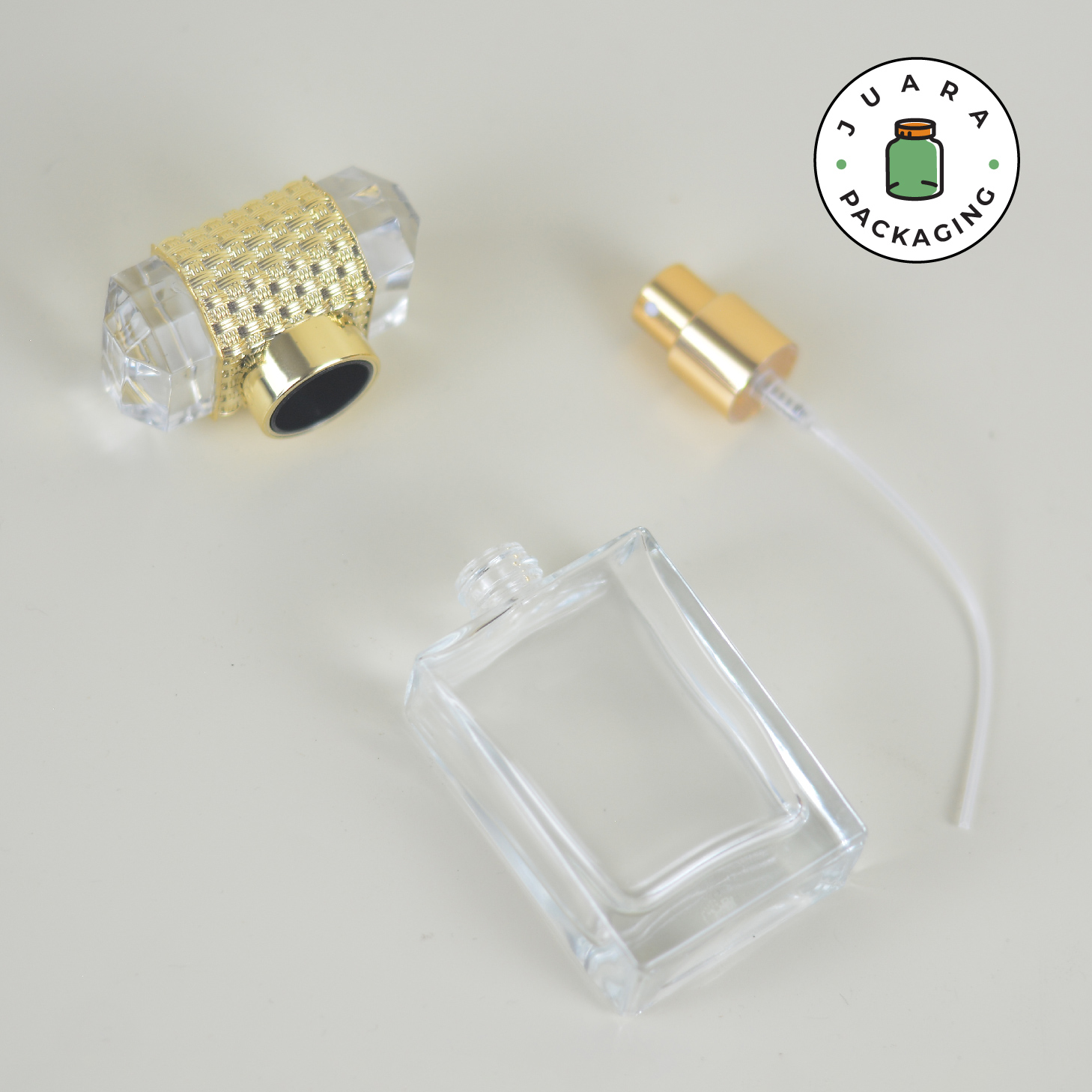 Botol Spray Kaca Tutup Gold Anyam - 30ml - Image 5