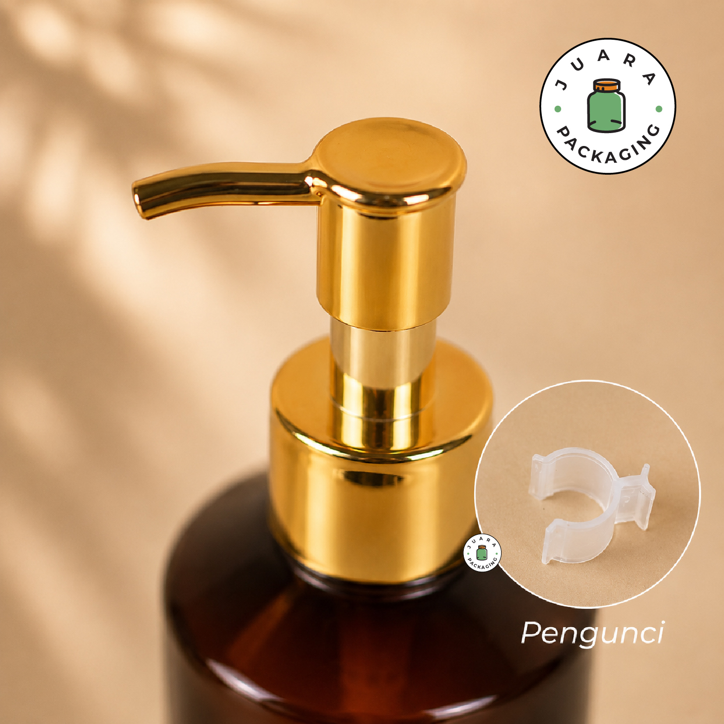 Botol Plastik PET Coklat Pump Gold - 100 ml 150 ml 200 ml - Image 3