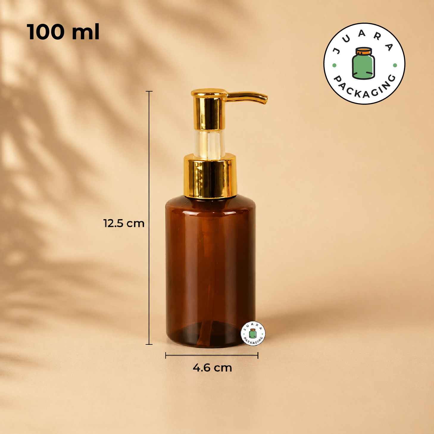 Botol Plastik PET Coklat Pump Gold - 100 ml 150 ml 200 ml - Image 4
