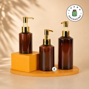 Botol Plastik PET Coklat Pump Gold - 100 ml 150 ml 200 ml