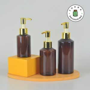 Botol Plastik PET Coklat Pump Gold - 100 ml 150 ml 200 ml