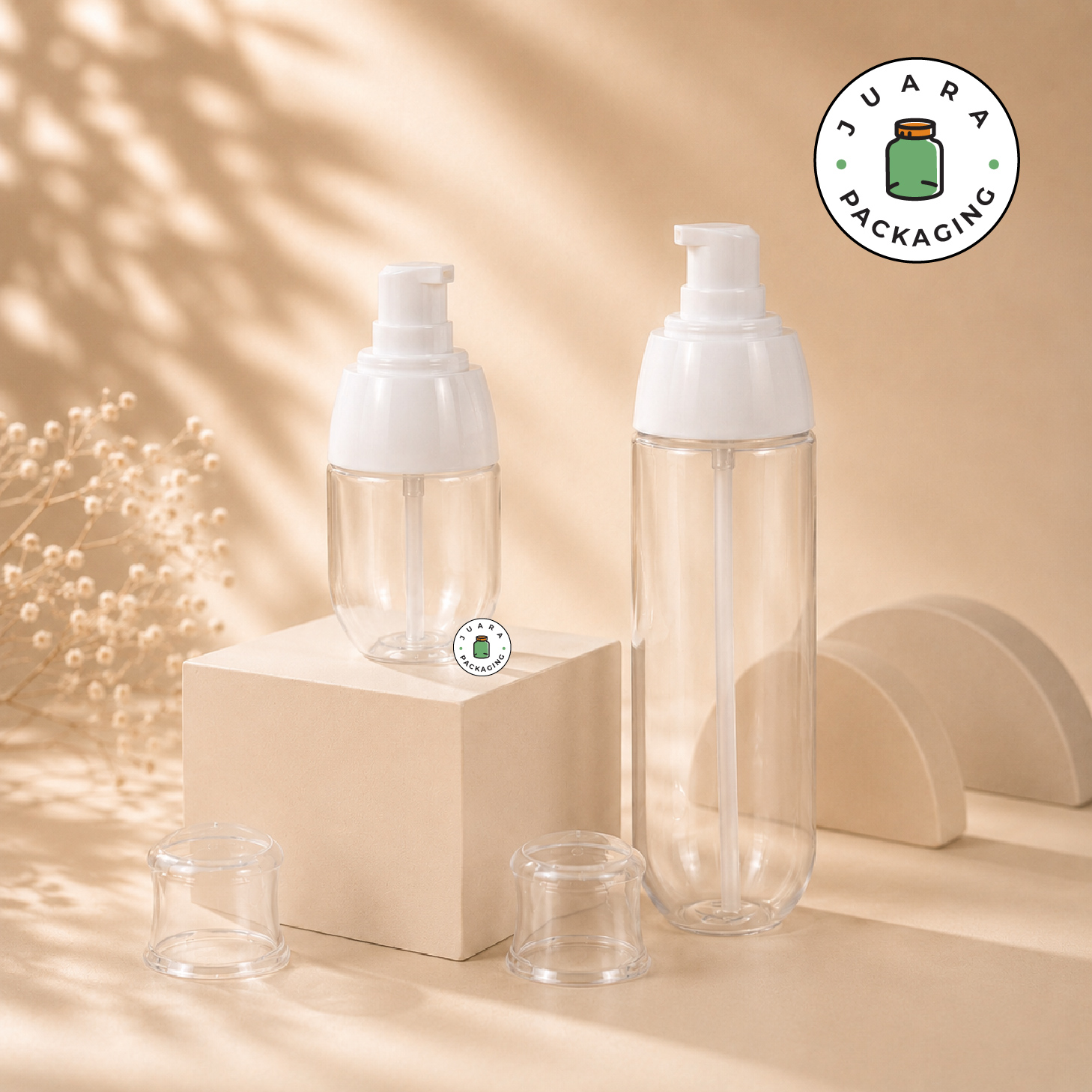 Botol Pump Putih Bening - 50 ml 100 ml - Image 2