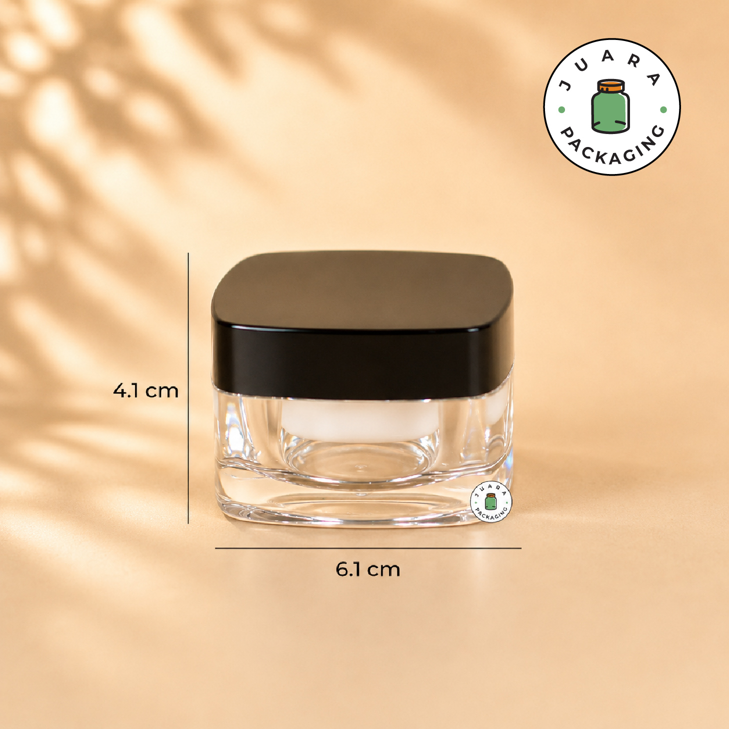 Pot Cream Acrylic Spatula + Inner Lid Hitam - 20 gr 30 gr - Image 3