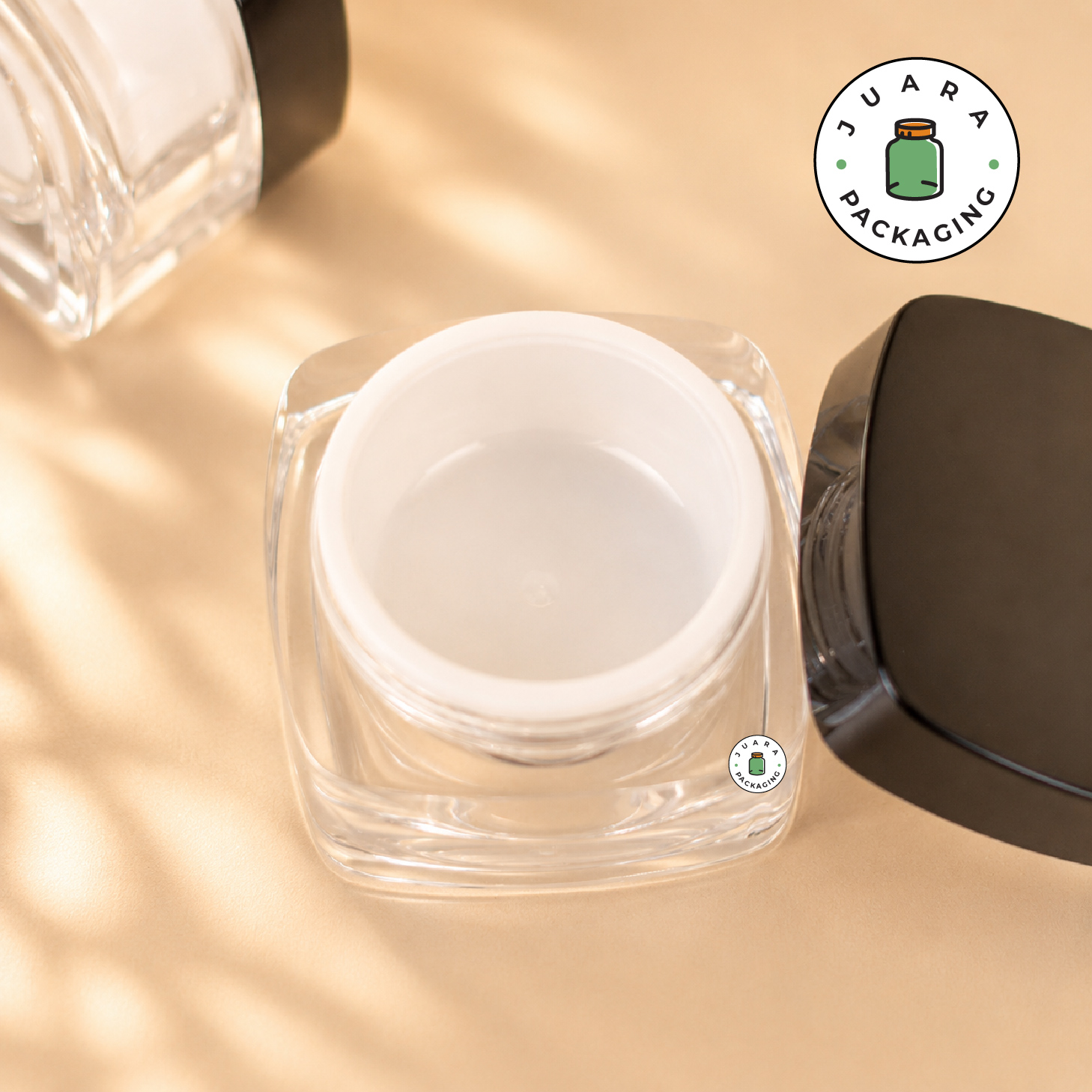 Pot Cream Acrylic Spatula + Inner Lid Hitam - 20 gr 30 gr - Image 4