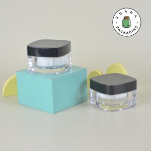 Pot Cream Acrylic Spatula + Inner Lid Hitam - 20 gr 30 gr