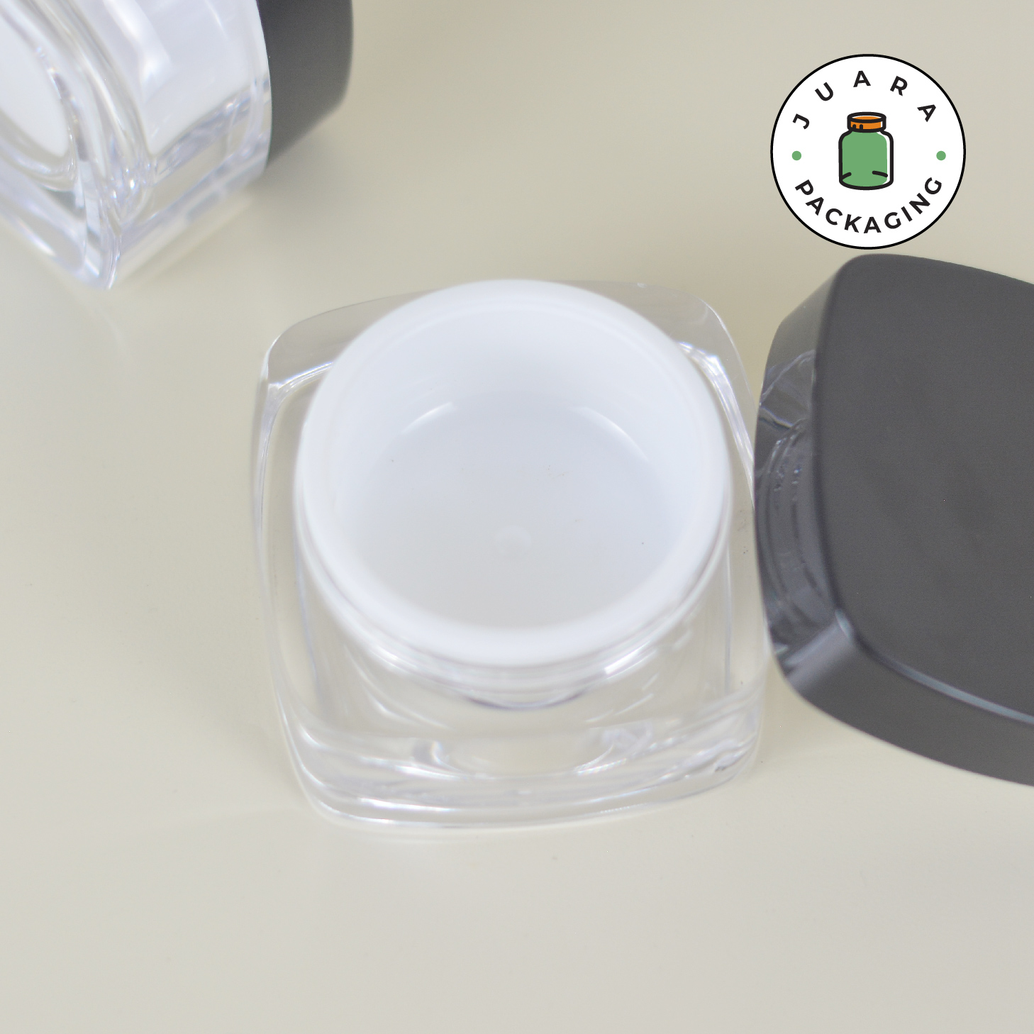 Pot Cream Acrylic Spatula + Inner Lid Hitam - 20 gr 30 gr - Image 4