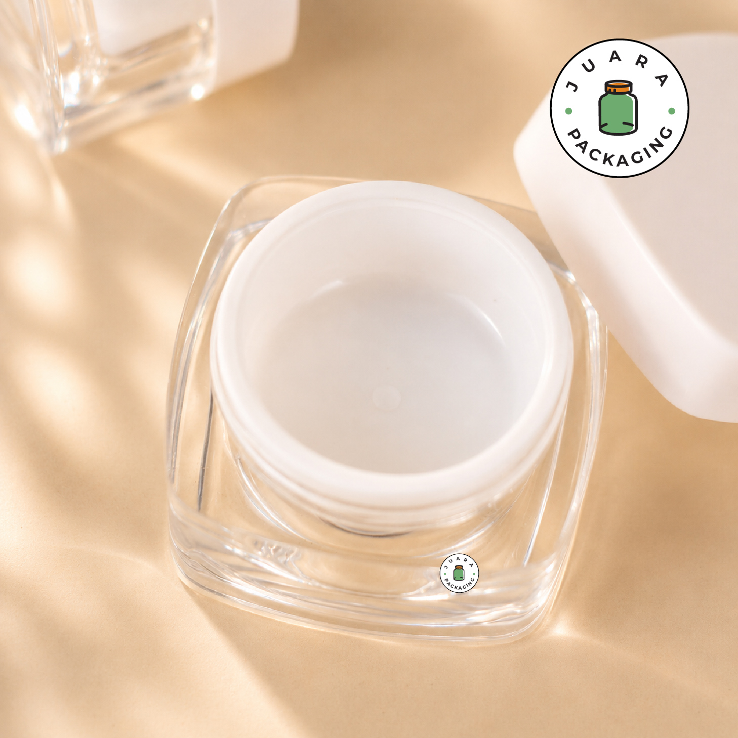 Pot Cream Acrylic Spatula + Inner Lid Putih - 20 gr 30 gr - Image 4